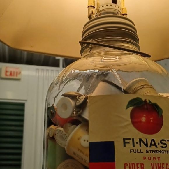 Sewing enthusiasts table lamp from upcycled cider bottle - Picture 5 of 5